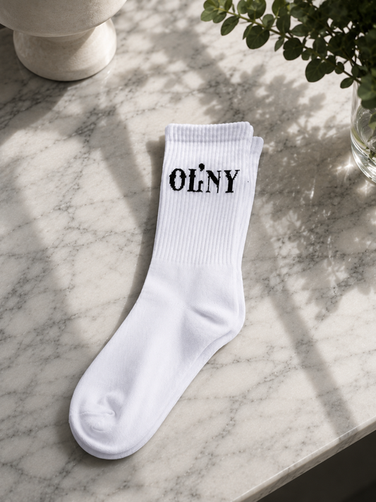 OL'NY White High Socks- size 11-13
